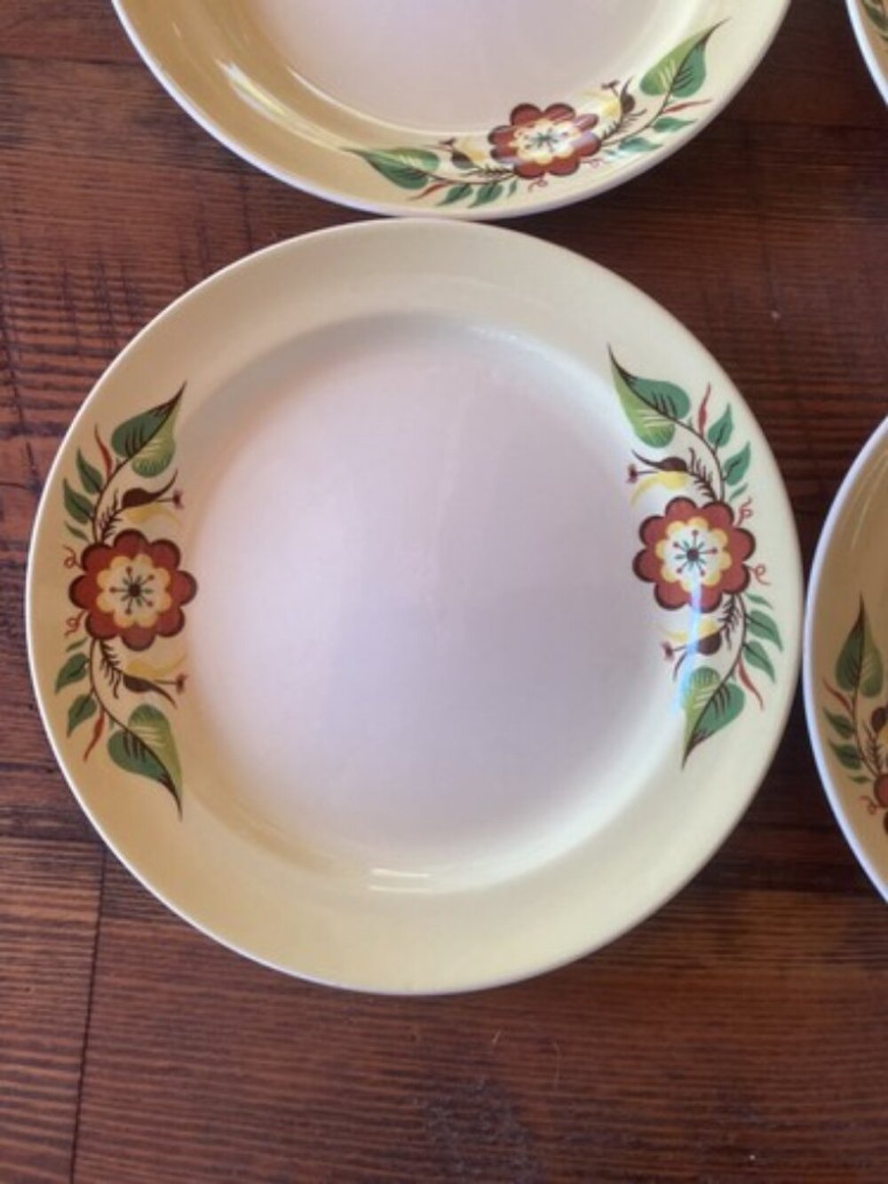 6 Plate Taylor Smith Taylor Swiss Provincial 7 1/4” Yellow Antique 1952 Plates - Picture 4 of 16